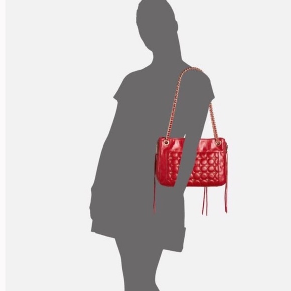 Rebecca Minkoff Handbags - Rebecca Minkoff 🍎 Studded Fringe Moto Bag in Candy Apple